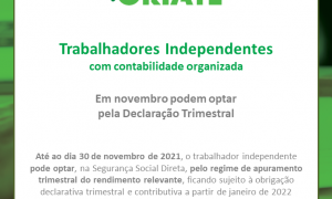 Trabalhadores Independentes com contabilidade organizada