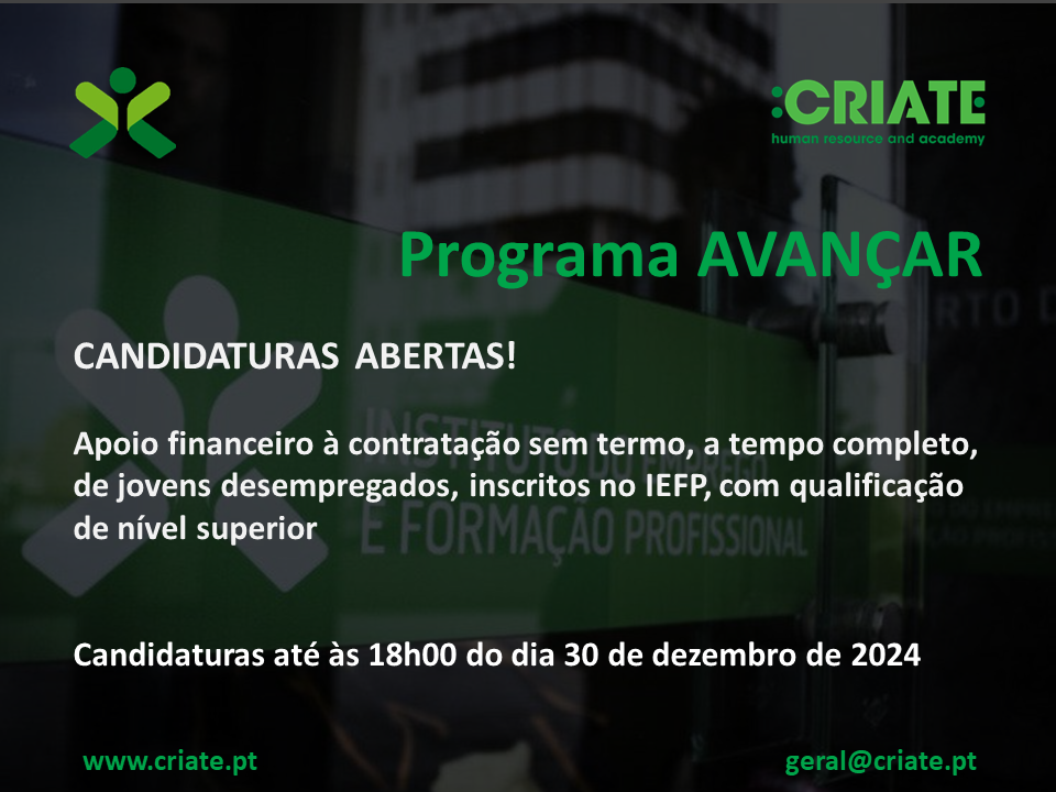 Programa Avançar - Criate - Human Resource and Academy